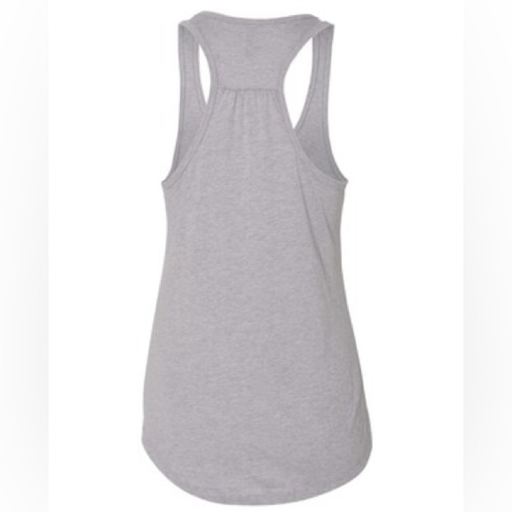 NWOT Next Level Apparel 6338 Women's Gathered Racerback Tank Heather Grey Large - Picture 2 of 5